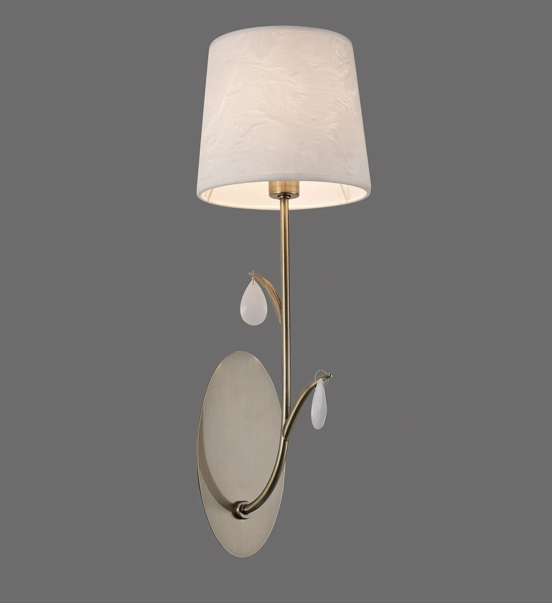 Andrea Antique Brass Wall Lights Mantra Armed Wall Lights